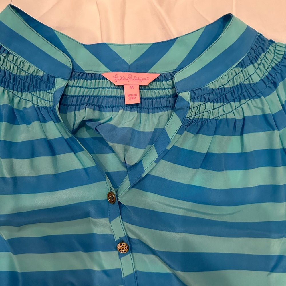 Lily Pulitzer blue striped blouse